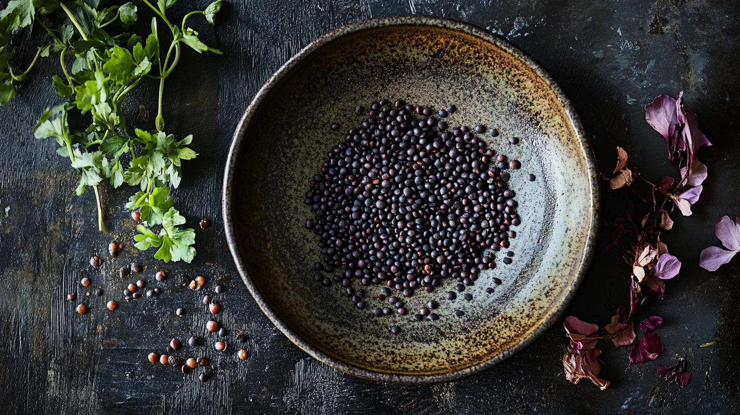 Gedünsteter Fisch mit Belugalinsen, Brokkoli und Rucolasalat