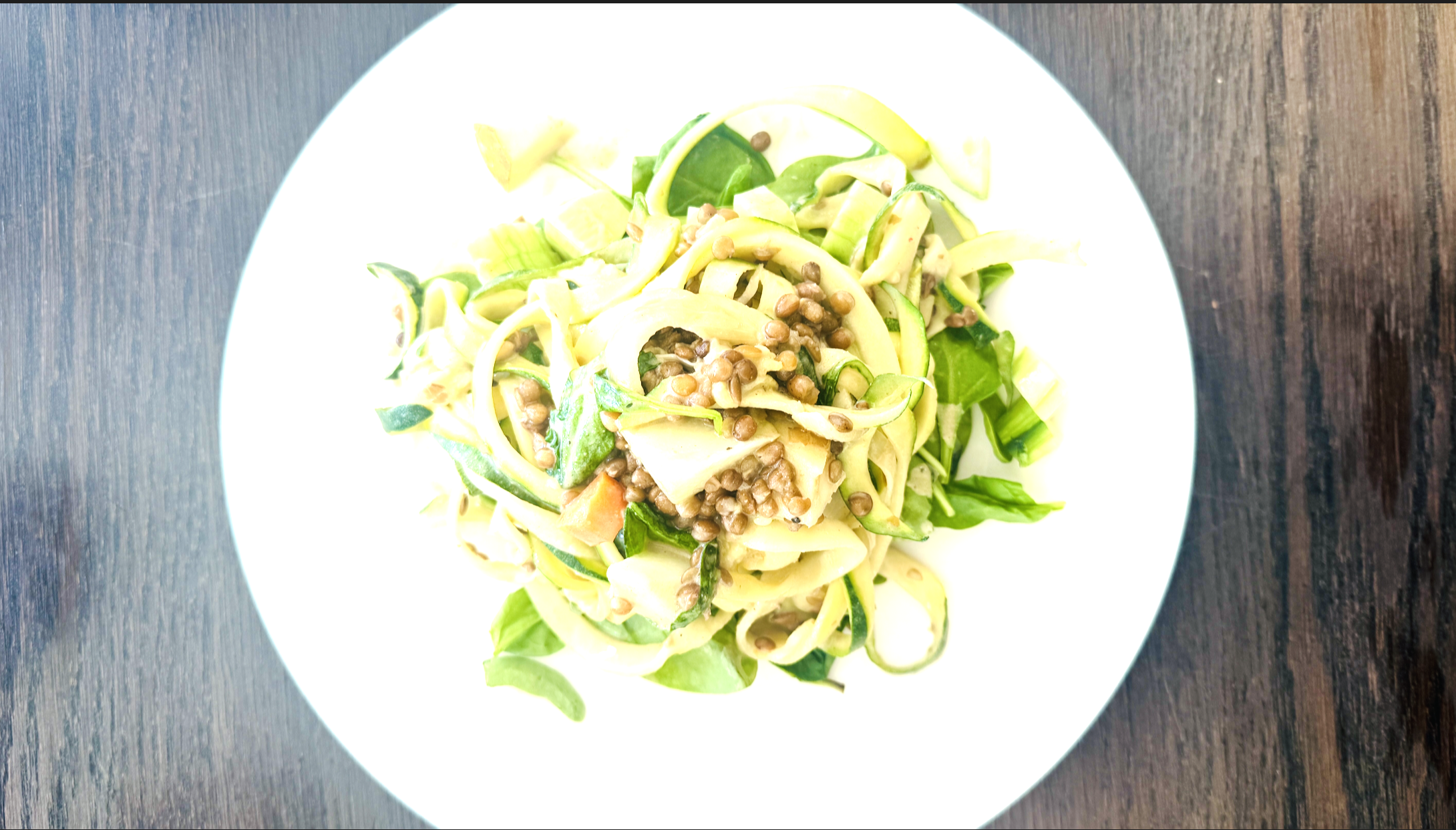 Zucchini-Linsen-Pasta