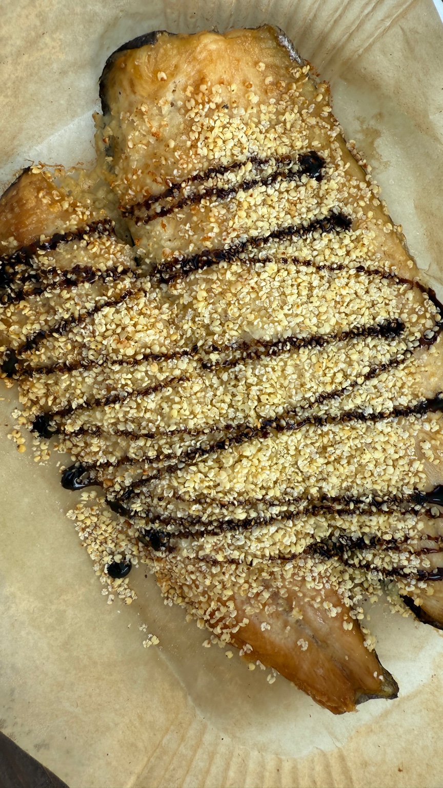 Lachs in Hirsekruste